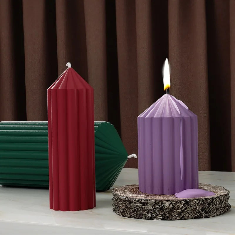 3D Spiral Striped Silicone Mold for DIY Scented Candles and Crafts