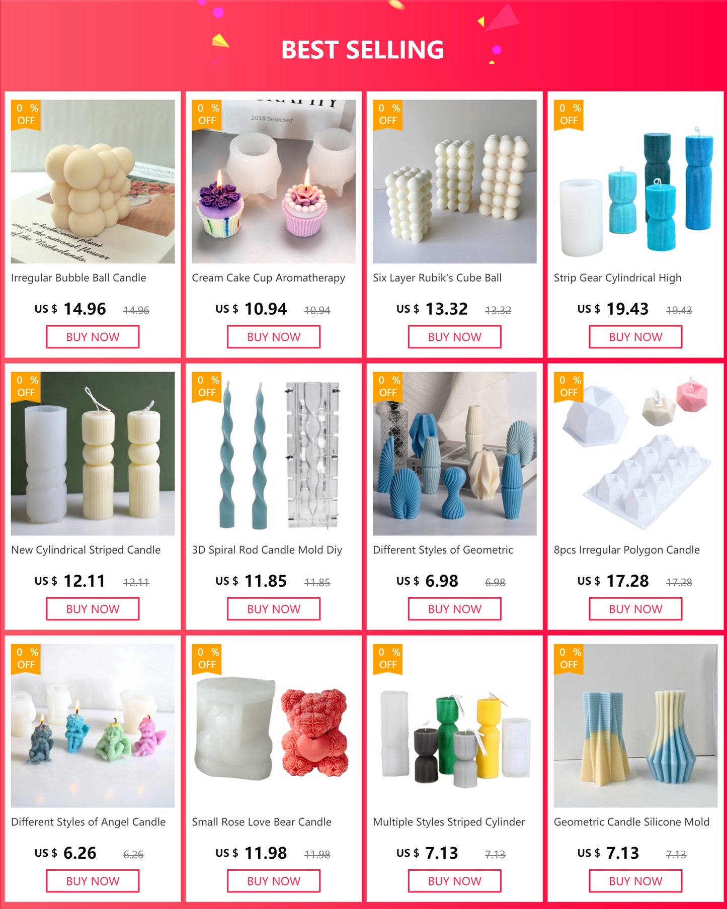 3D Cute Cartoon Bear Silicone Candle Mold Gift Making Kit