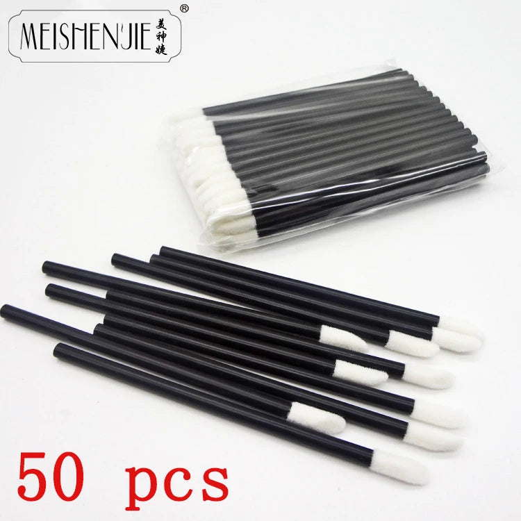 50 Pcs Disposable Lip Brush Eyelash Makeups Brushes Lash Extension Mascara Applicator Lipstick Wands Set Cosmetic Make up Tools