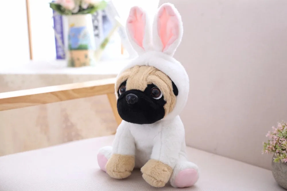 Lifelike Plush Sharpei Pug Simulation Dog Toy for Kids Adorable Cuddly Puppy Gift for Birthdays and Christmas