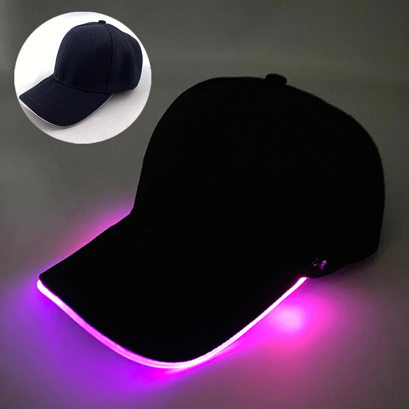 Adjustable LED Light Up Baseball Cap for Night Parties