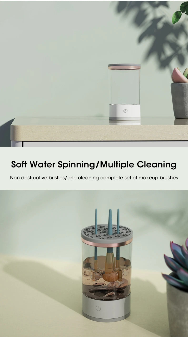 USB Electric Makeup Brush Cleaner Portable 3 In 1 Quick Dry Tool