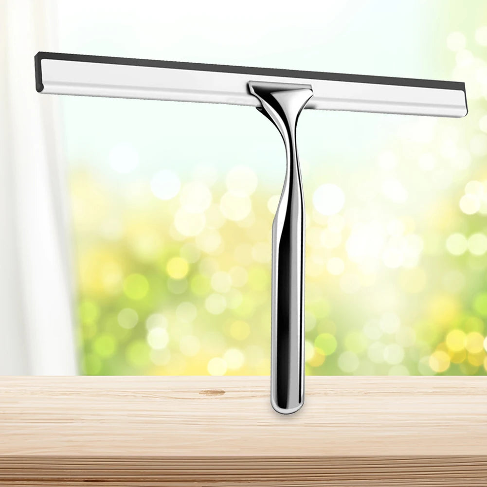 Stainless Steel Shower Squeegee and Glass Wiper Cleaner for Spotless Bathroom Mirrors and Windows
