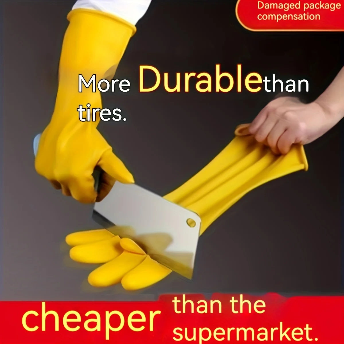 5 Pack Waterproof Yellow Rubber Gloves for Gardening and Household Cleaning Durable Long Design for Men and Women