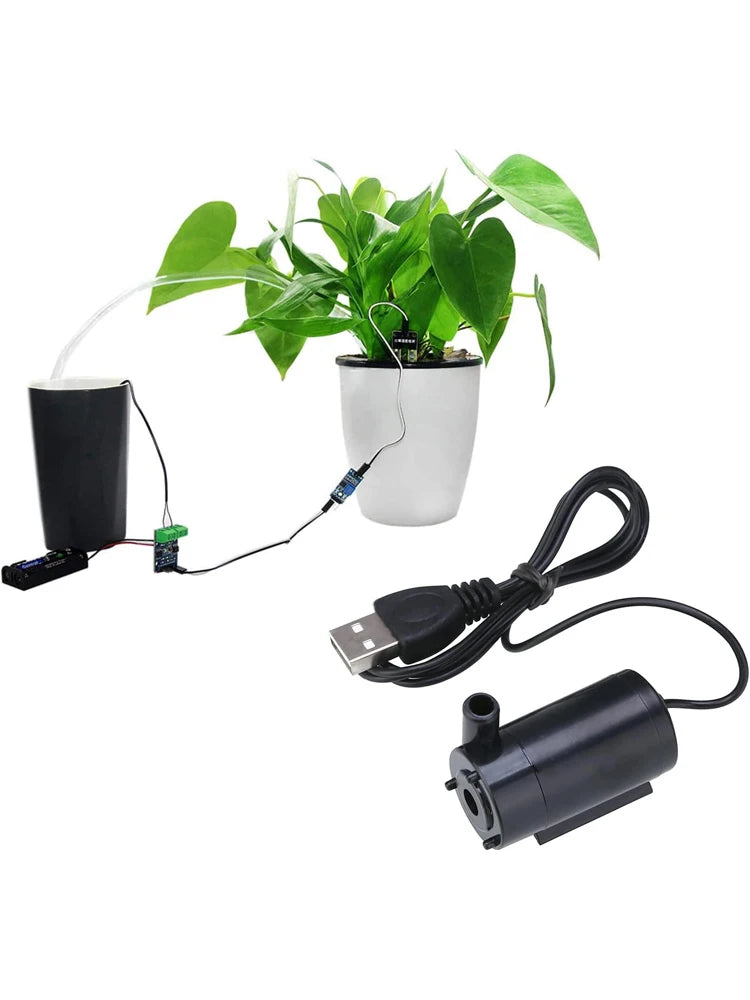 Mini bomba de agua sumergible USB de 3 a 5 V CC, sin escobillas y de bajo ruido para acuarios, peceras, estanques, fuentes, sistemas hidropónicos y jardines