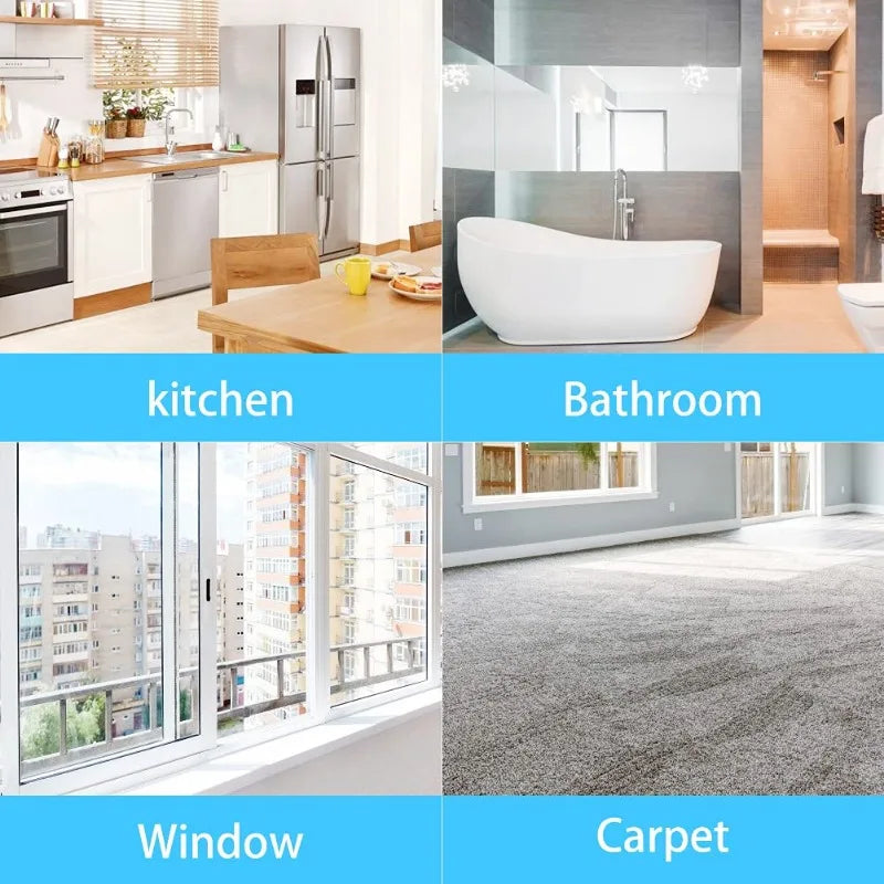 Rubber Broom with Long Handle for Pet Hair Removal Non Scratch Floor Brush for Carpet and Hard Surface Cleaning