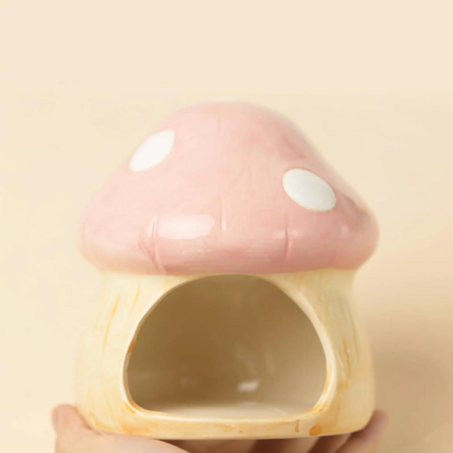 Ceramic Mushroom Shaped Hamster House Cartoon Guinea Pig Sleeping Nest for Chinchilla Hedgehog Rat Small Animals Supplies