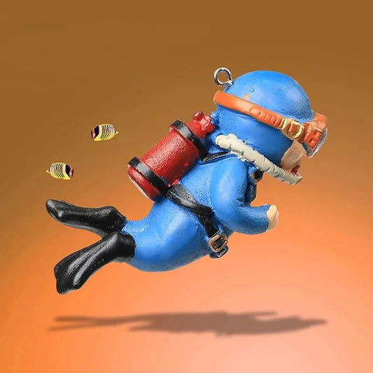Floating Diver Aquarium Ornament - Realistic Submarine Diver Decoration for Fish Tank, Adds Fun & Style to Your Aquatic Setup