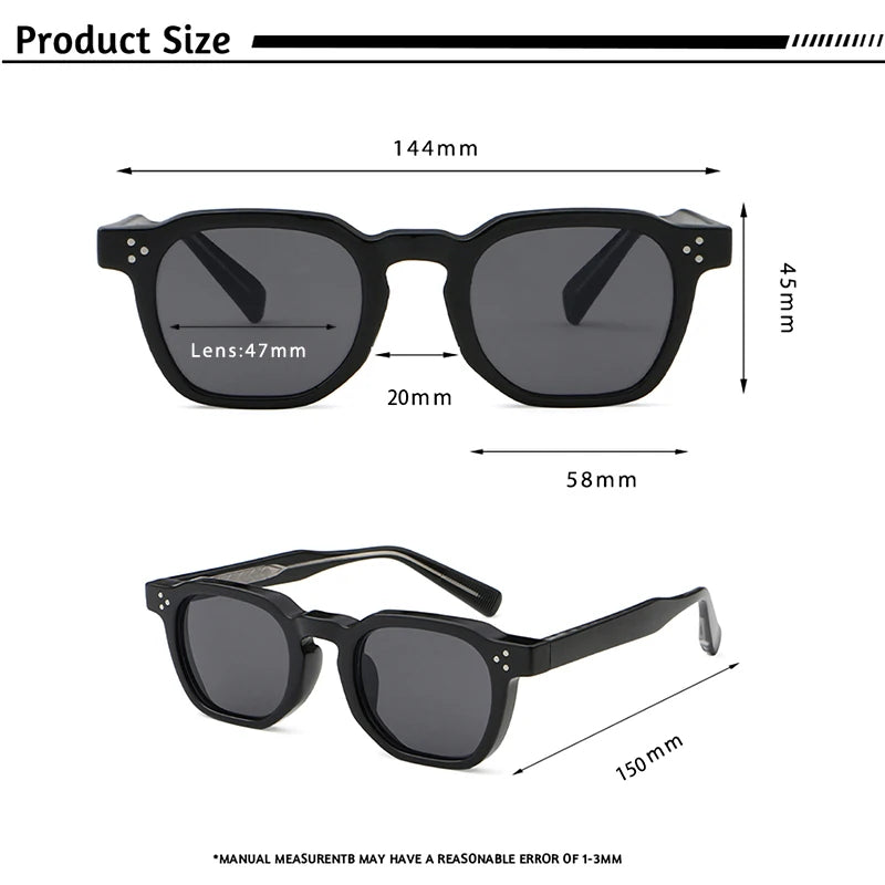 CATERSIDE Retro Punk Small Frame Sunglasses for Men and Women