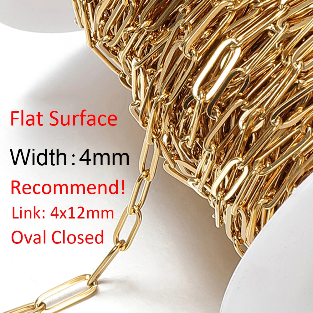 1Meter Gold Stainless Steel Chain Multi Styles for DIY Jewelry