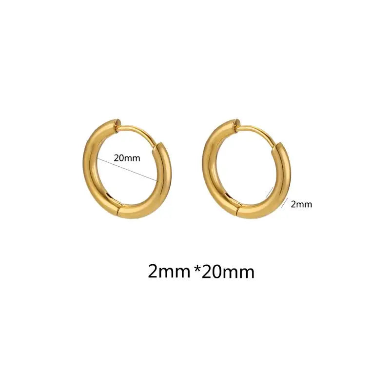 10pcs Stainless Steel Small Hoops Earring Piercing 8-20mm