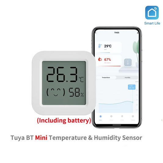 Sensor de temperatura y humedad inalámbrico Tuya Smart MINI con pantalla LCD, termómetro e higrómetro, aplicación remota para hogares inteligentes