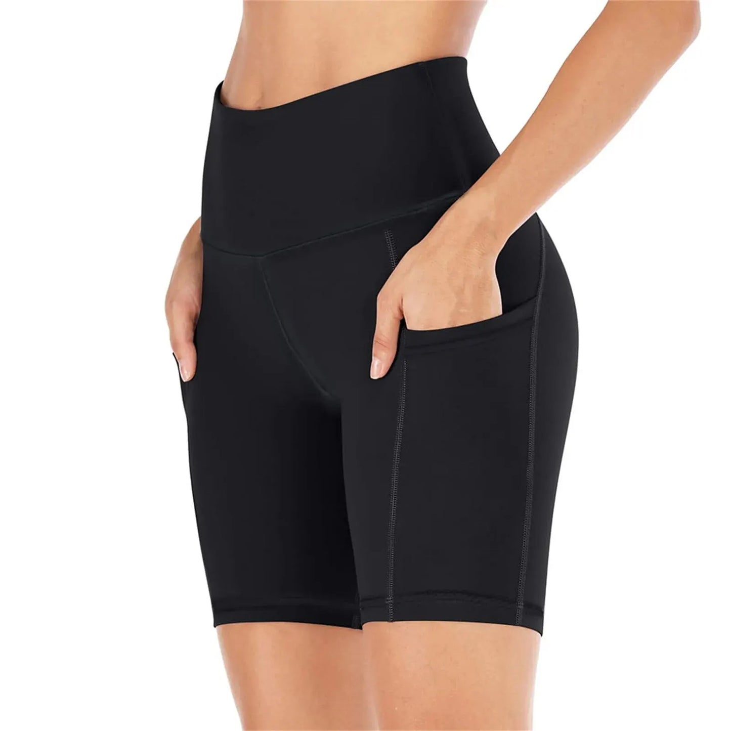 Women'S Seamless Knitted Solid Color Buttocks Shorts Breathable High Elastic Sports Running Yoga Pants