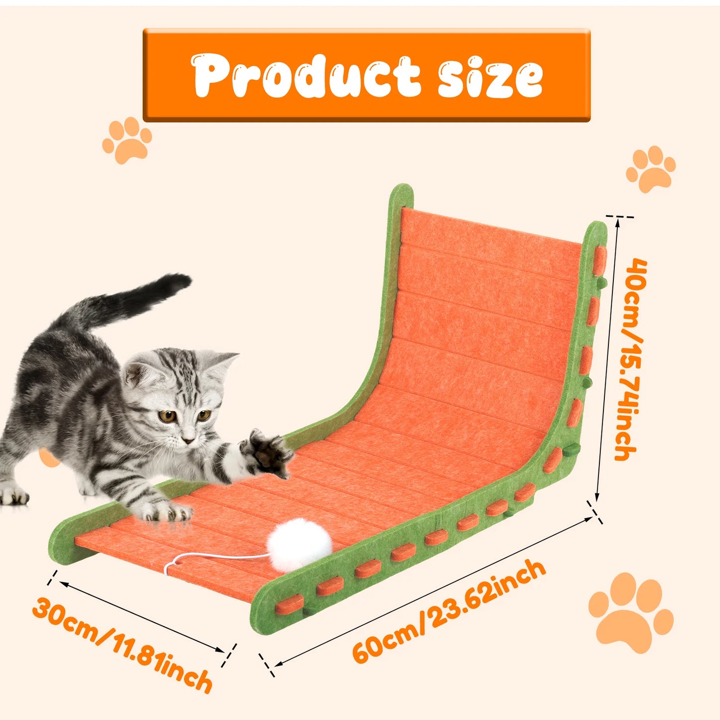 2 in 1 Cat Scratcher Felt Cloth Cat Scratching Post Vertical Wear Resistant Scratching Board Cats Toy Furniture Protector