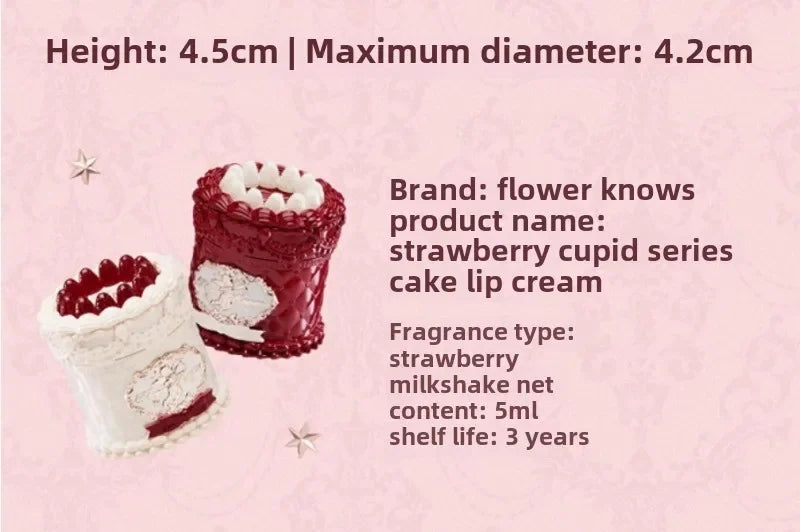 Flowerknows Strawberry Cupid Matte Velvet Lipstick Cake Lip Mud Lip Gloss Lip Cream for Women