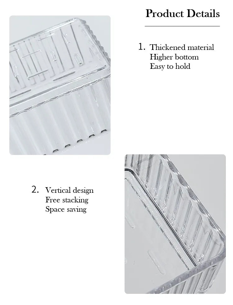 Clear Plastic Drawer Organizers Set for Bathroom and Vanity Storage Bins
