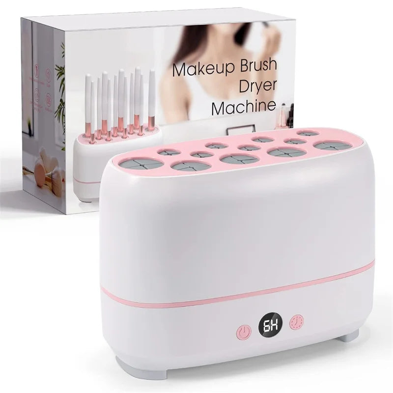 Electric Makeup Brushes Drying Machine 2 in 1 Automatic Electric Makeup Brush Cleaner and Dryer 12 Holes Cosmetic Puff Cleaner