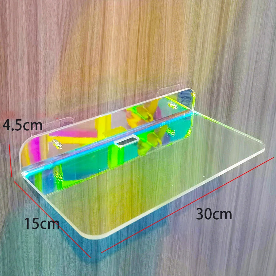 Colour Invisible Acrylic Floating Shelves Wall Mounted Bookshelf Storage Rack for Room and Bathroom