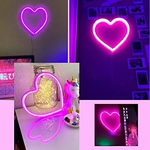1pc USB Heart Shape LED Neon Light Sign for Bedroom and Bar