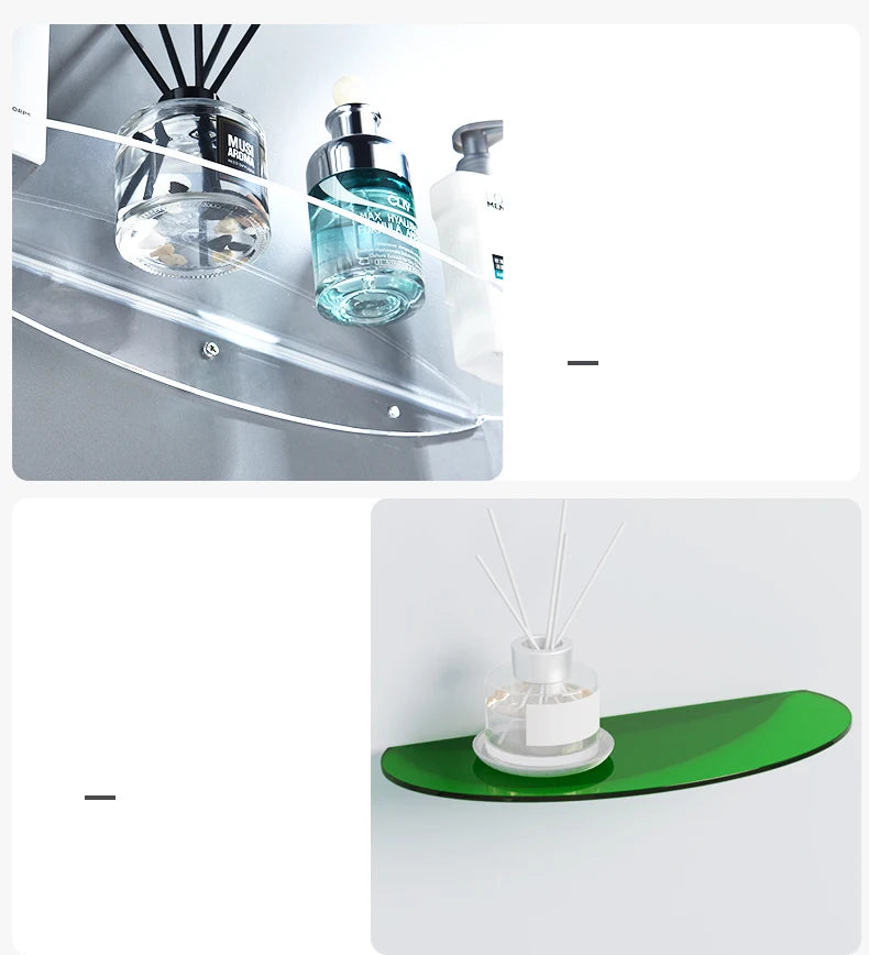 Colorful Acrylic Floating Shelf Invisible Storage Rack for Bathroom Kitchen Living Room