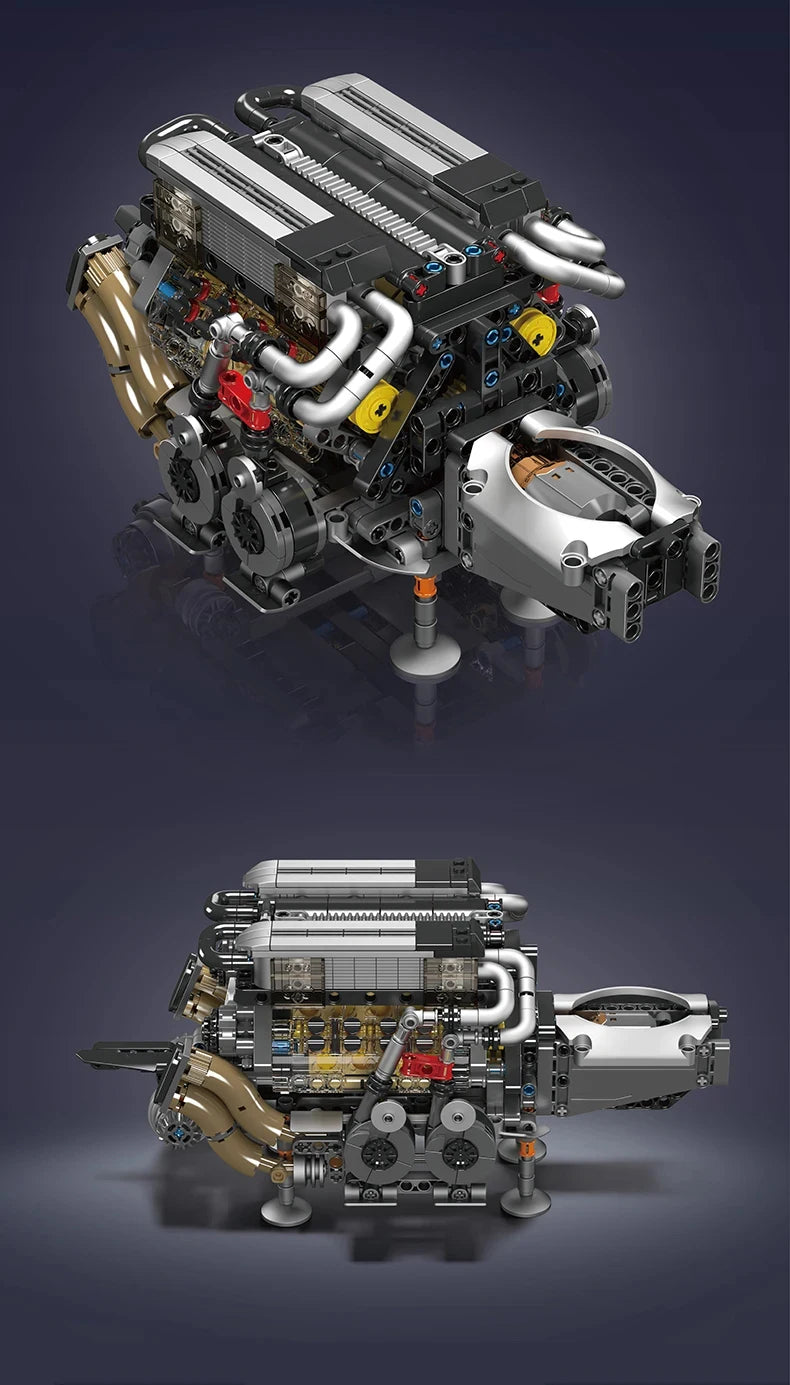Mould King 10131 W16 Engine Building Block Set for BGT Supercar DIY Car Assembly Toy for Kids