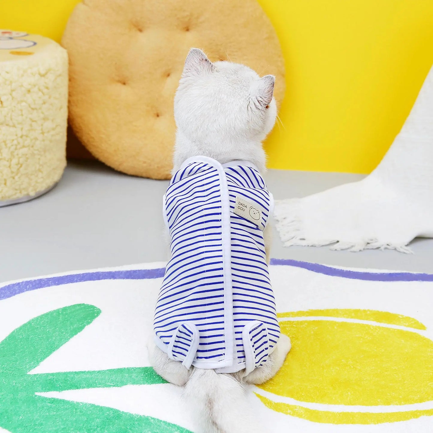 Striped Cat Sterilization Suit Pet Sterilization Suit Cat Postpartum Clothes Surgical Suit Anti Licking Weaning Suit Pet Supply