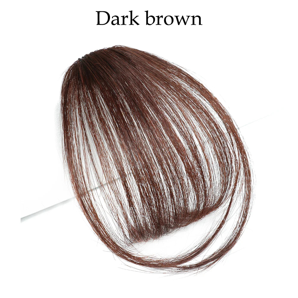 Synthetic Air Bangs Natural Short Brown Black Fake Hair Fringe Extension 1 Clip In Hairpieces Accessories For Women Girl