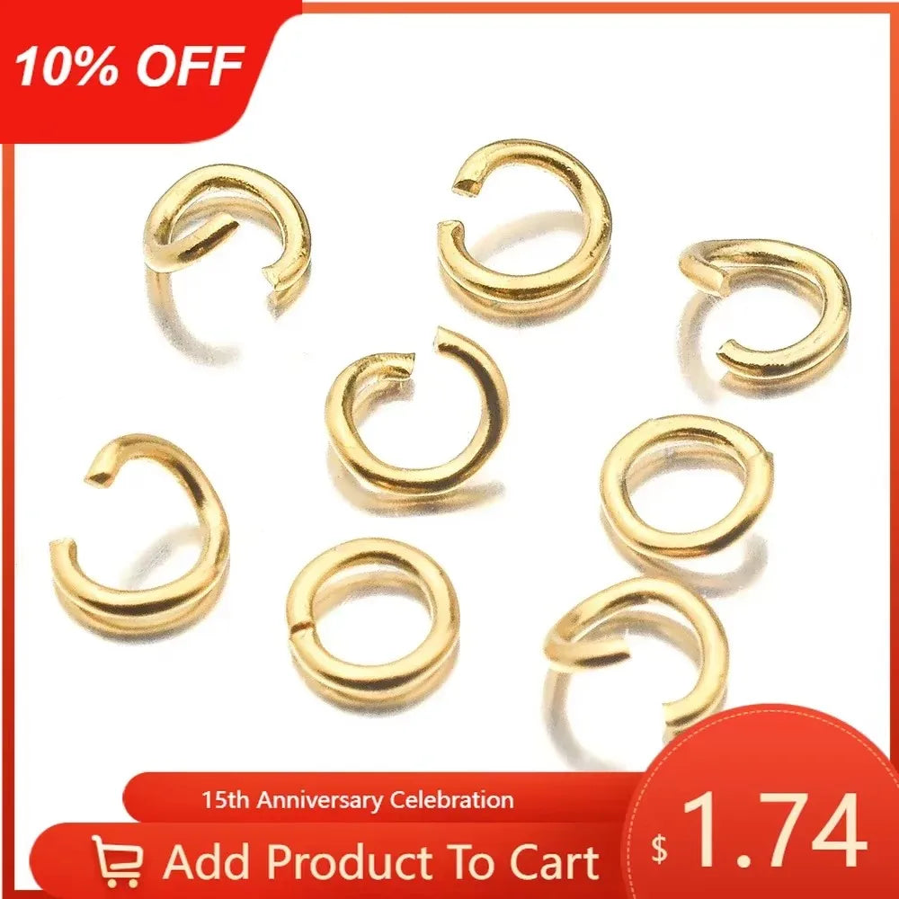 100 Pieces Stainless Steel 18K Gold Plated Link Cable Chain with Lobster Clasp for DIY Jewelry Adjustable Necklace Supplies