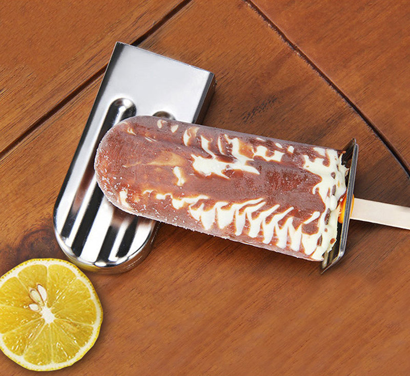 Stainless Steel Popsicle Mold Set – Reusable Ice Lolly Maker with Holder Rack for Homemade Treats