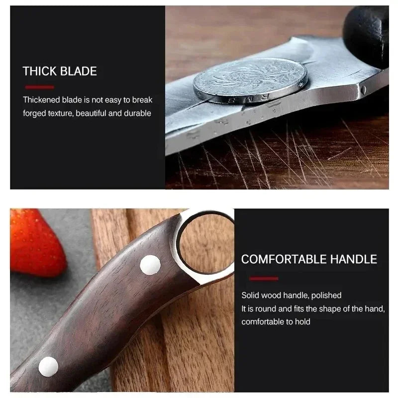 Stainless Steel Boning Knives Handmade Forged Knife Fruit Slicing Knife Meat Cleaver Kitchen Knife Fish Knife Cooking Knife