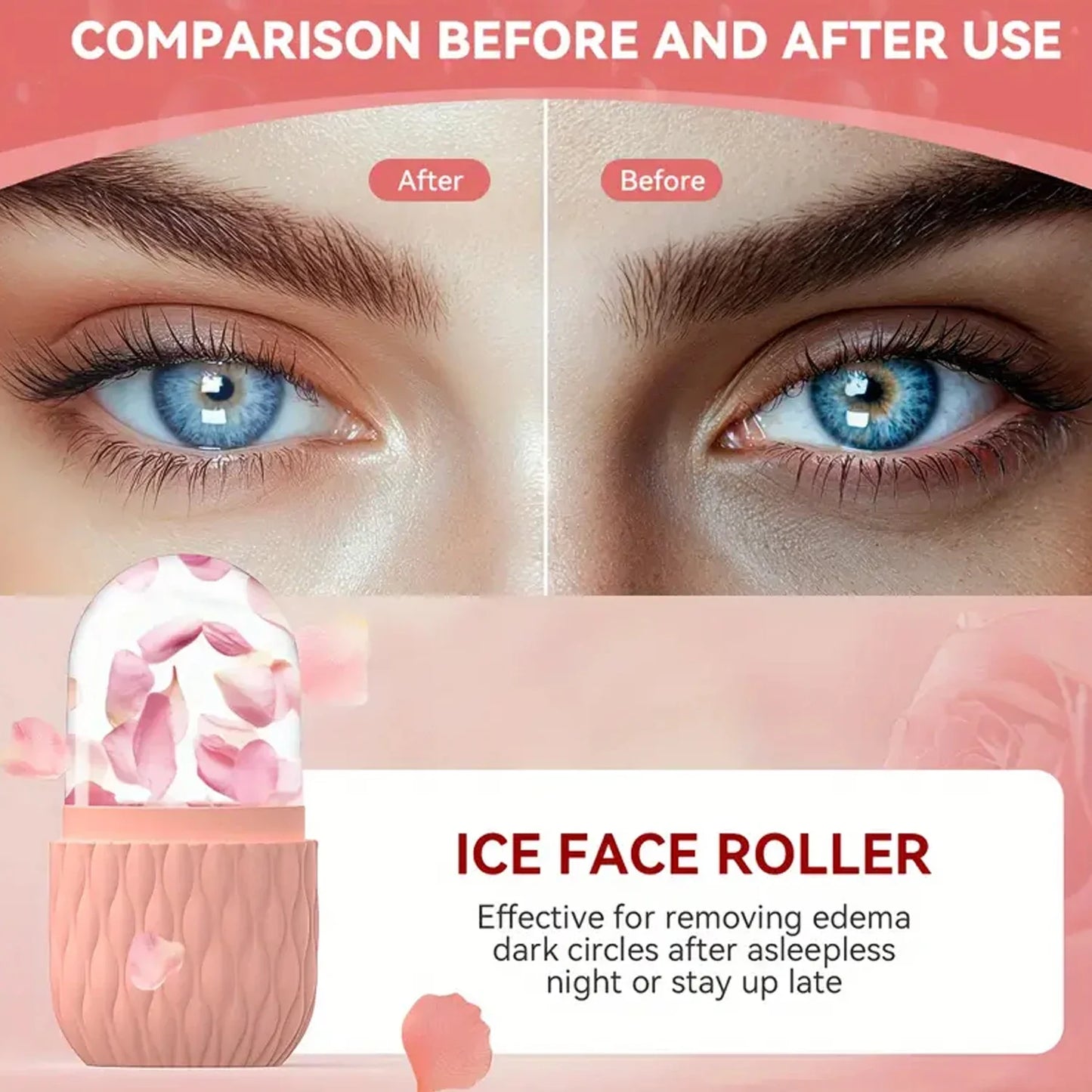 Reusable Silicone Ice Mold for Face Facial Beauty Ice Roller Skin Care Tools for Shrink Pores Gift For Women Skin Care Freezer