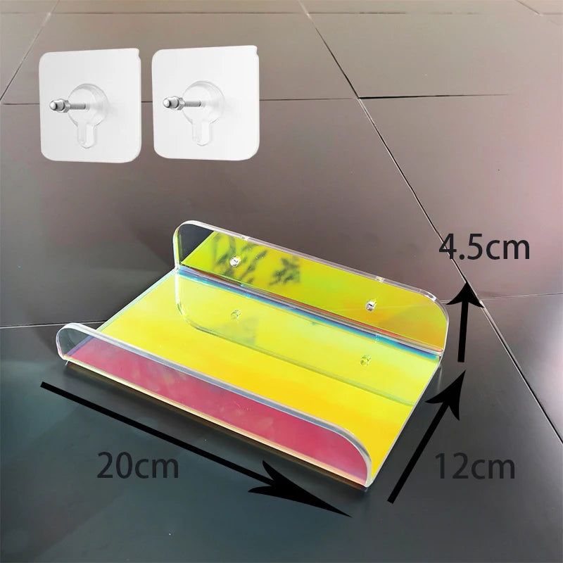Colour Invisible Acrylic Floating Shelves Wall Mounted Bookshelf Storage Rack for Room and Bathroom