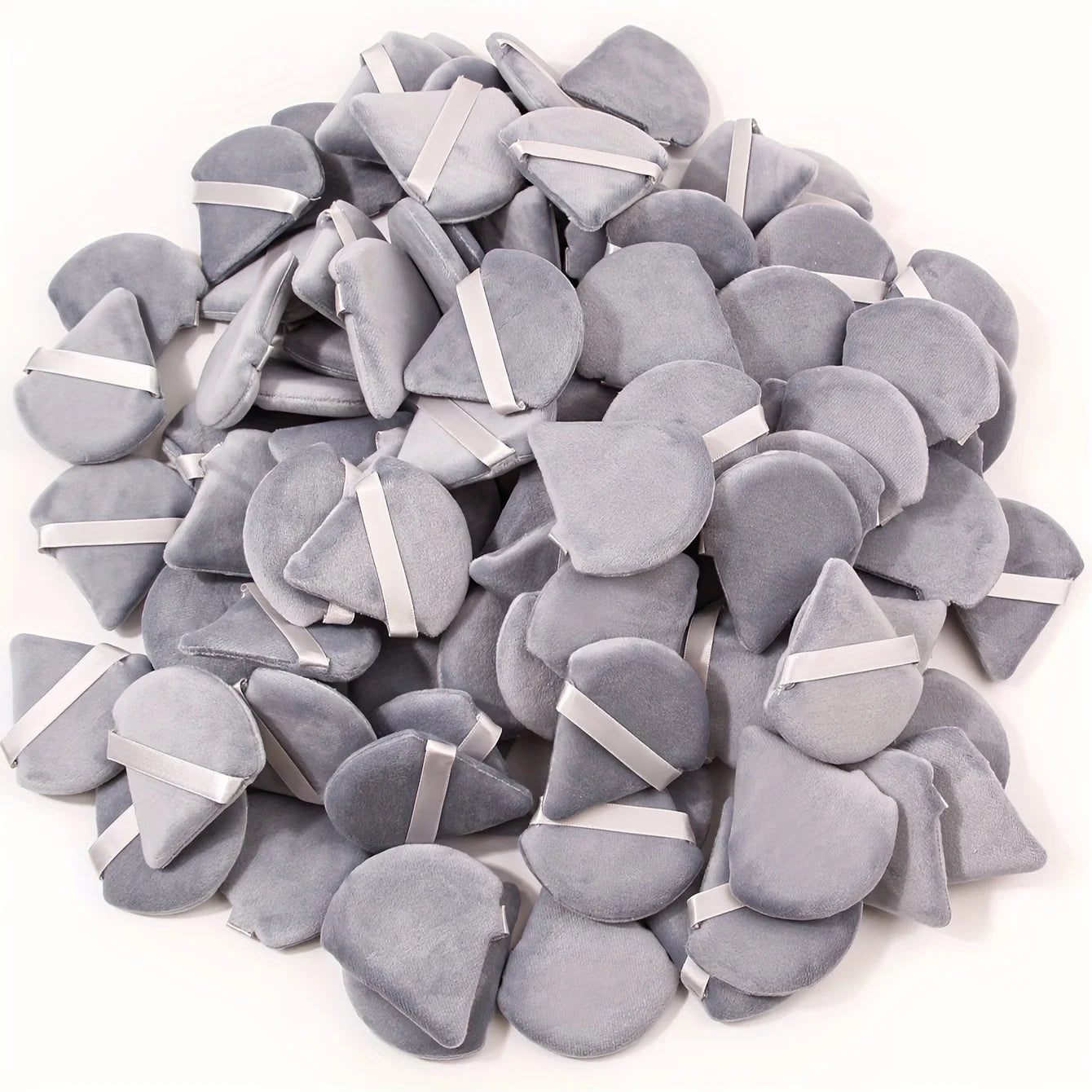 100 Pieces Triangle Powder Puff Set for Loose Powder and Liquid Cosmetics Soft Plush Makeup Application Tool