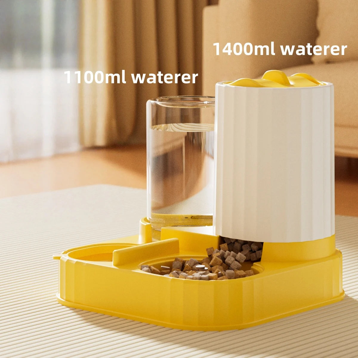 Automatic Cat Dog Feeder with Integrated Food & Water Bowl