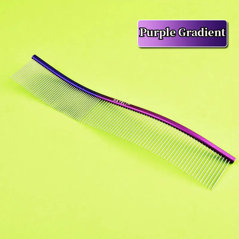 22cm S-Shaped Stainless Steel Pet Grooming Comb for Cats and Dogs with Dense Teeth for Effective Hair Removal and Cleaning