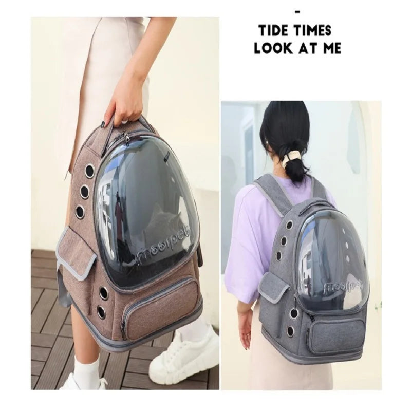 Cat Backpack Carrier,Breathable clear capsule backpack Carrier,suitable for hiking,Airline Approved Pet Travel Carrier