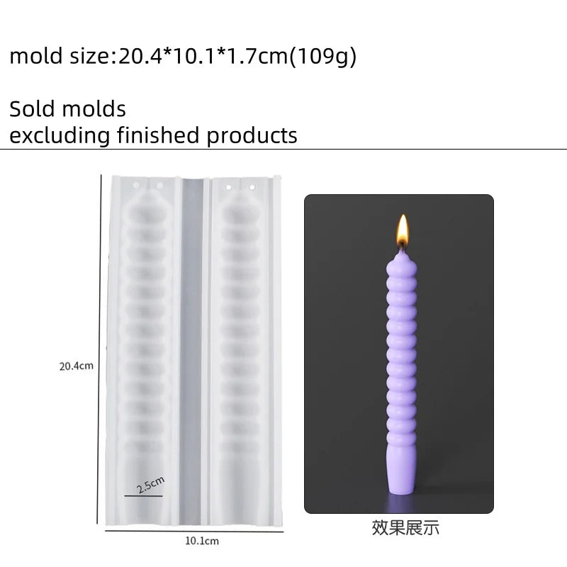 Geometric Spiral Candle Silicone Mold for DIY Twisted Rods