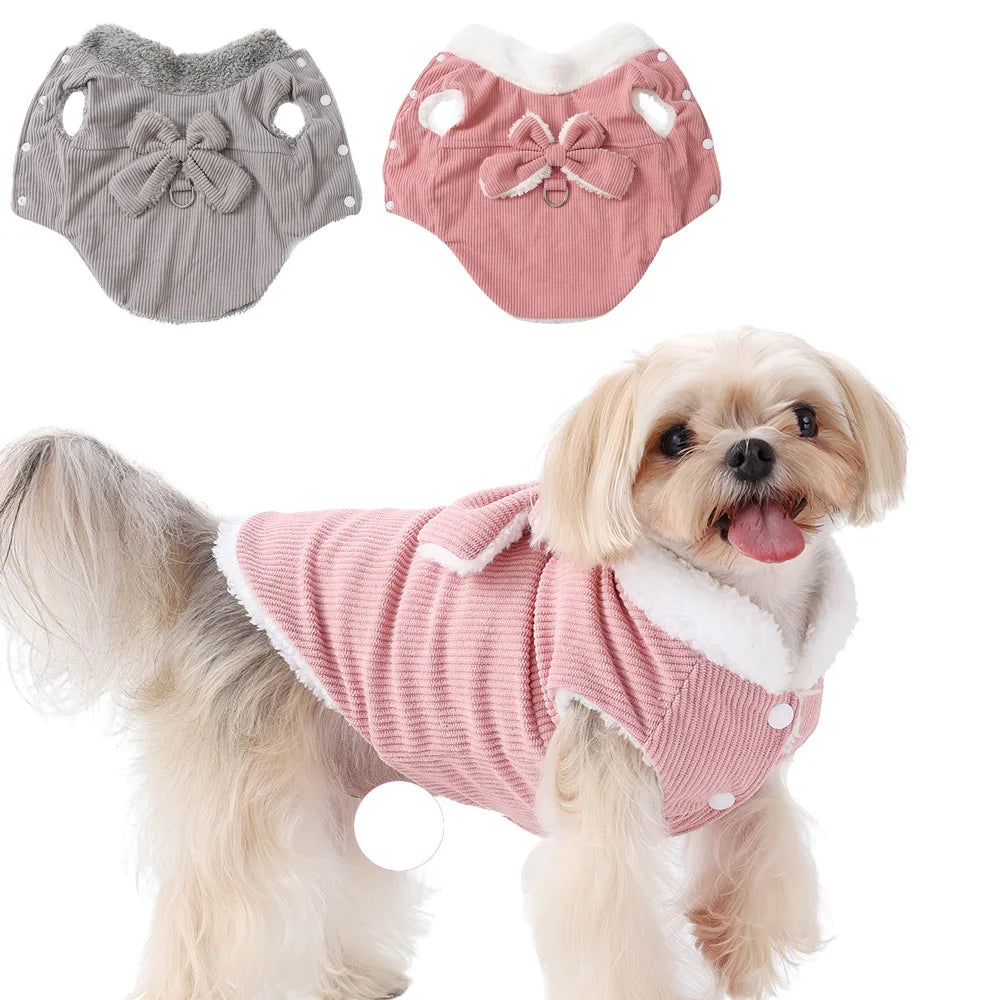 Winter Dog Costume Pet Dog Coat Vest Warm Windproof Puppy Clothing D-ring For Small Medium Dogs Cats Kitten Jacket Pug Clothing