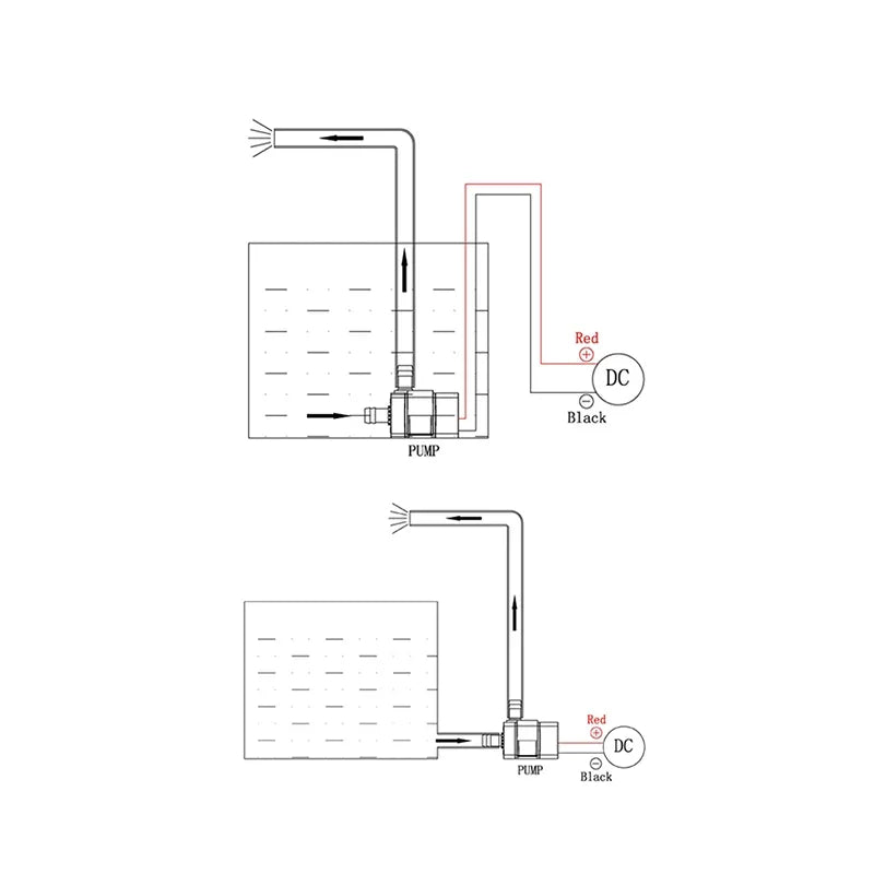 Bomba de agua silenciosa para pecera, 4,8 W, 5,8 W, 240 l/h, CC, 12 V, 24 V, motor solar sin escobillas, bomba de circulación sumergible para piscina