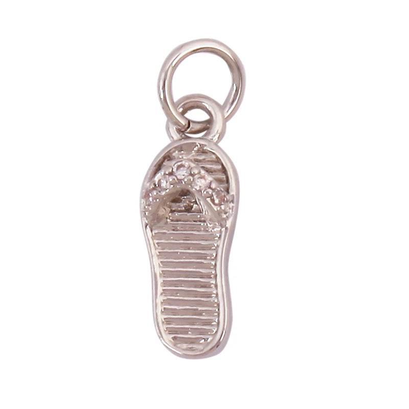 Cowboy Hat Boots Charm Pendant Zirconia 18K Gold Necklace