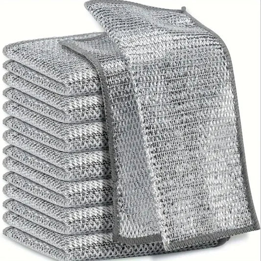 Double Layer Steel Wire Cleaning Cloths for Home and Kitchen Durable Metal Rags and Dishcloths for Efficient Washing and Cleaning