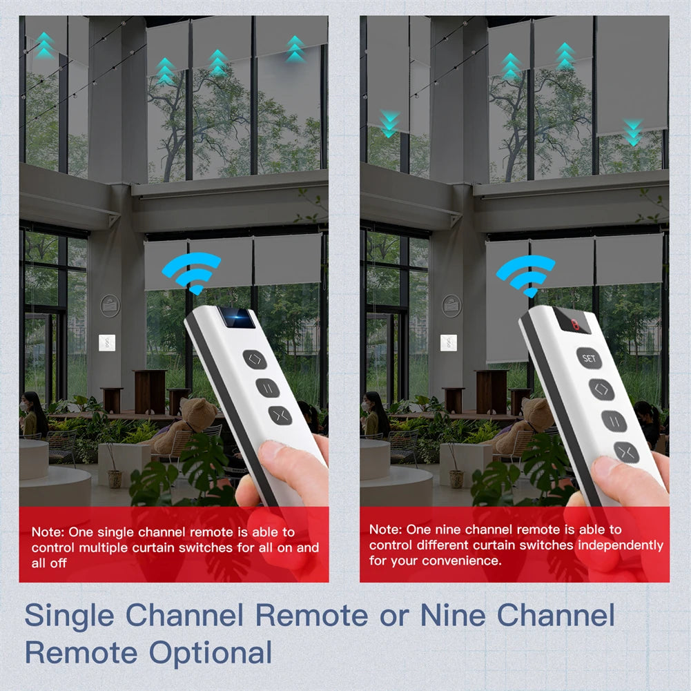 Interruptor de cortina táctil de vidrio con arco inteligente 2.5D WiFi RF433 para persianas enrollables y contraventanas Smart Life/Tuya APP funciona con Alexa y Google Home