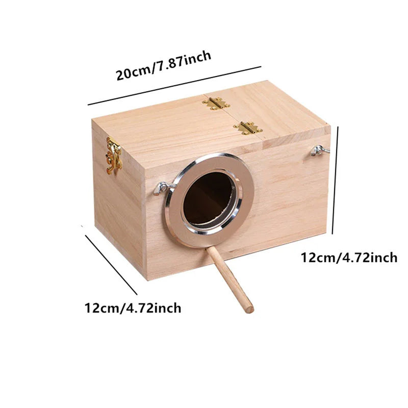 1pc Wood Bird Breeding Box Bird House Nest Parrot Breeding Decorative Cages Pet Accessories Home Balcony Decoration
