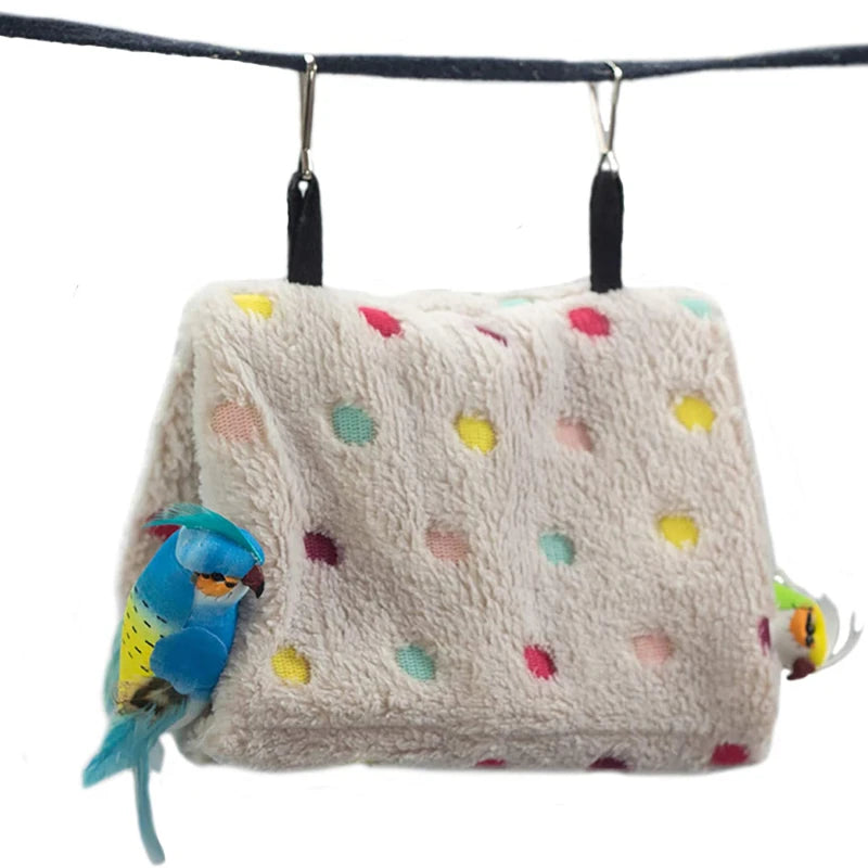 Triangle Shape Bed Hammock Winter Warm Nests Pet Bird Parrot House Hanging Cave Cage Tent Portable Pet Supplies