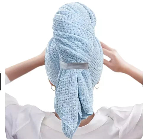 Large Solid Color Microfiber Hair Drying Towel Wrap Quick Dry