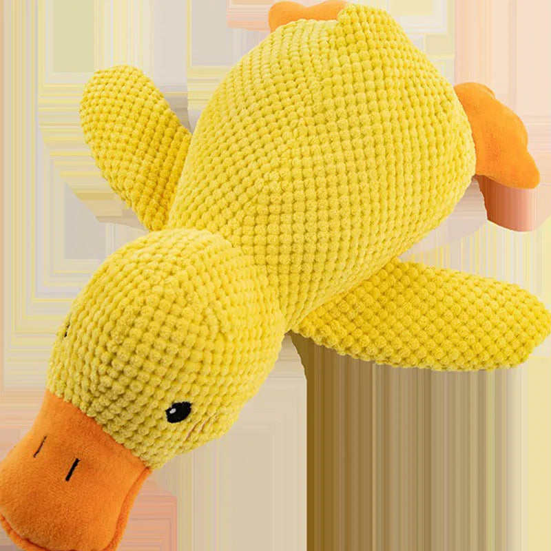 Dog Toy Plush Companion Bite Resistant Teeth Grinding Sound Relief Duck Sound Toy Interactive Pet Toys GWJ15
