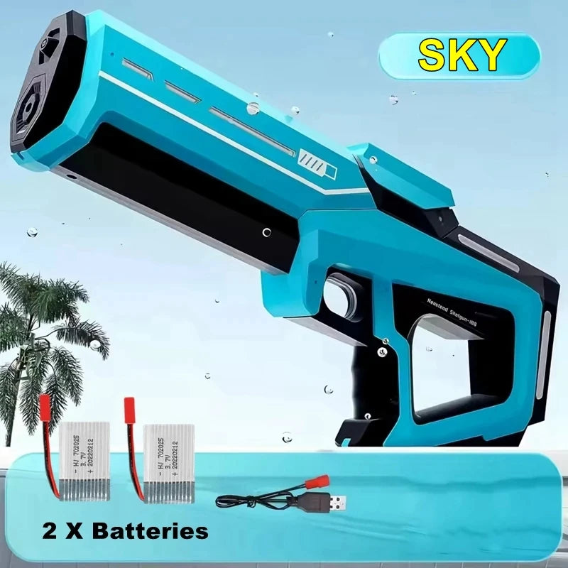 Full Automatic Electric Water Gun 43cm Portable Summer Toy for Kids and Adults Outdoor Water Battles