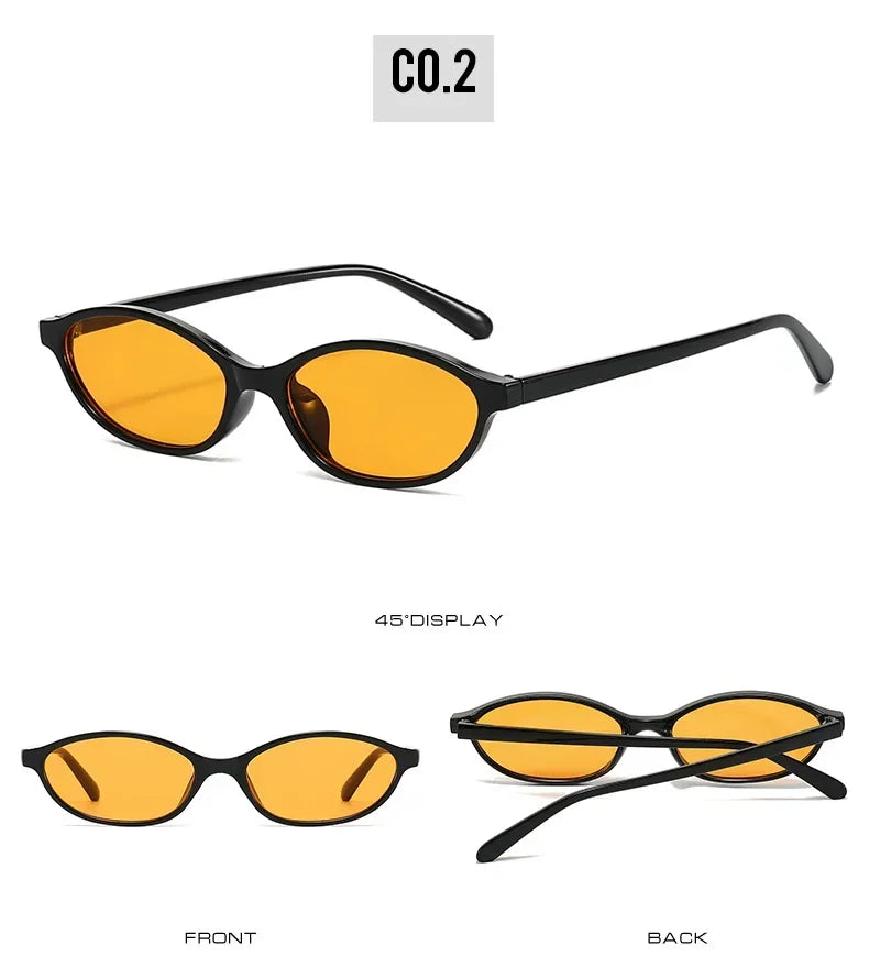 Sexy Small Oval Women's Sunglasses 2024 New Fashion Black Brown Sun Glasses Ladies Shades Trends Summer Unique Eyewear Men