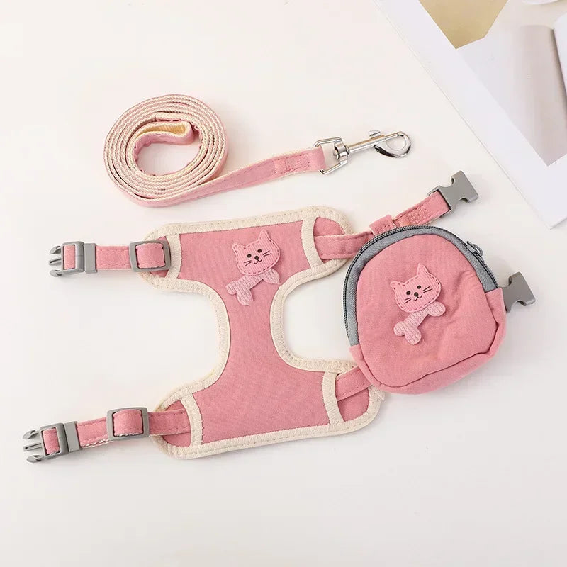 Dog Harness With Leash Set Backpack Bag Carrier Outdoor Adventure Large Small Pets Supplies Accessories Brand