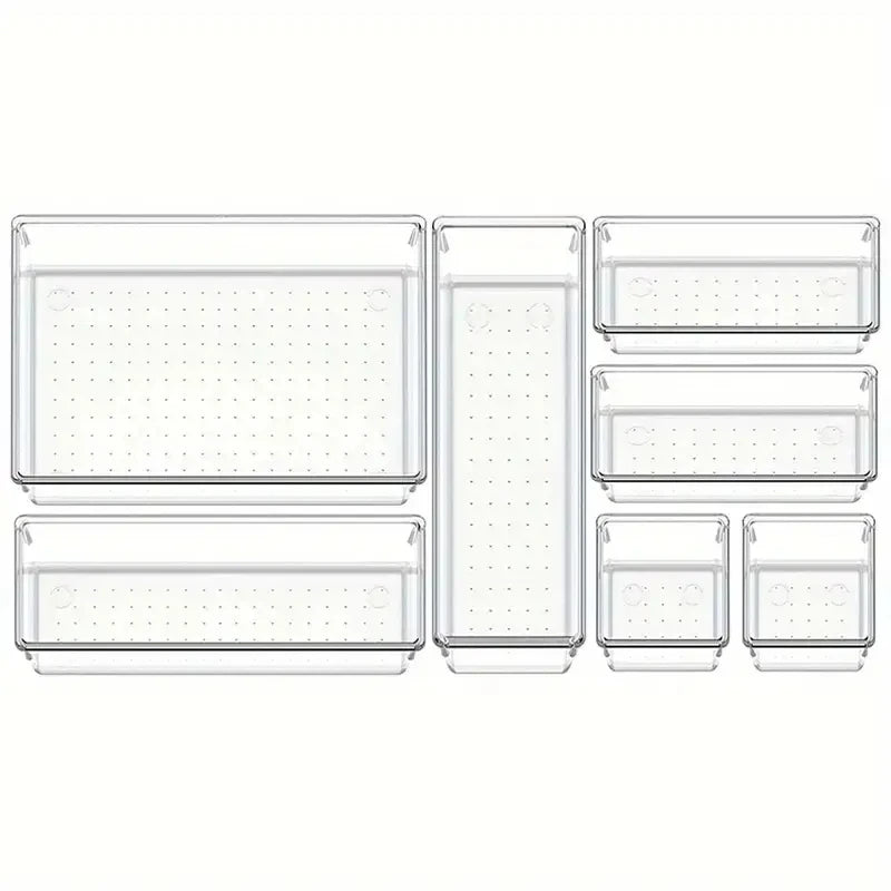 10-Piece Versatile Drawer Organizer Set for Makeup and Kitchen